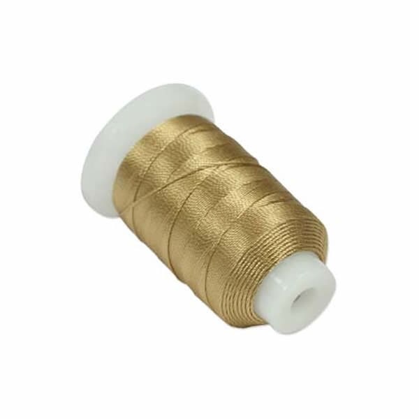 100% Pure Silk Beading Thread, Size FFF, Gold, 92 yards (1 spool)