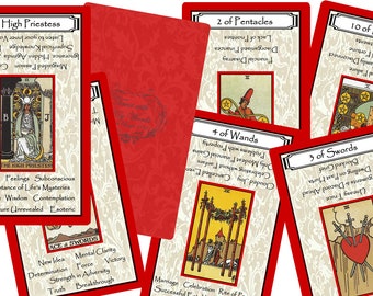 Tarot with Key Words (Red). Brand New. Self Published.