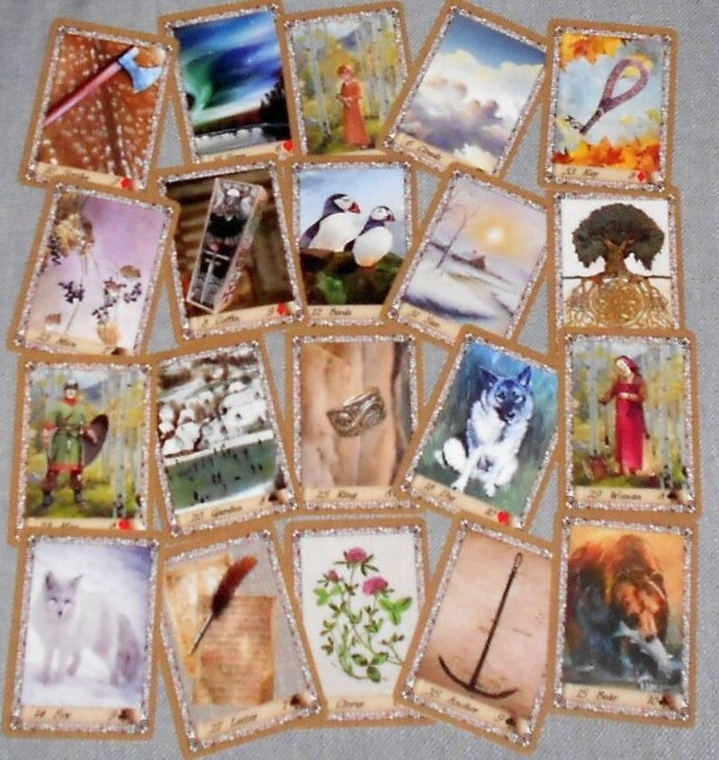 Nordic Lenormand Fortune Telling Oracle 36 Cards by Lynn Boyle Etsy