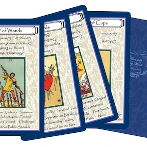 Tarot con Palabras Clave (Borde Azul Marino). Flamante. Autopublicado.