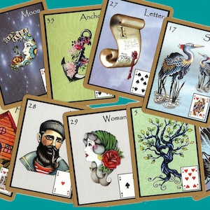 Tatouage Lenormand (Tan Border) Fortune Telling Oracle Cards. Nouveau. Auto-publié.