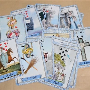 Cerulean Lenormand Fortune Telling Oracle 36 Cards Poker tamaño. Flamante. Autopublicado.