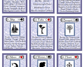 Lenormand Learners w Key Words PURPLE Fortune Telling Oracle 38 Cards by Lynn Boyle