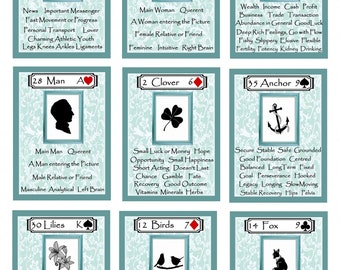 Lenormand Learners w Key Words TEAL Fortune Telling Oracle 38 Cards by Lynn Boyle