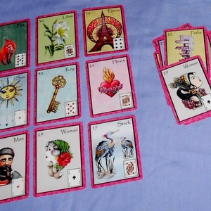 Tatouage Lenormand (Pink Border) Fortune Telling Oracle Cards. Nouveau. Auto-publié.