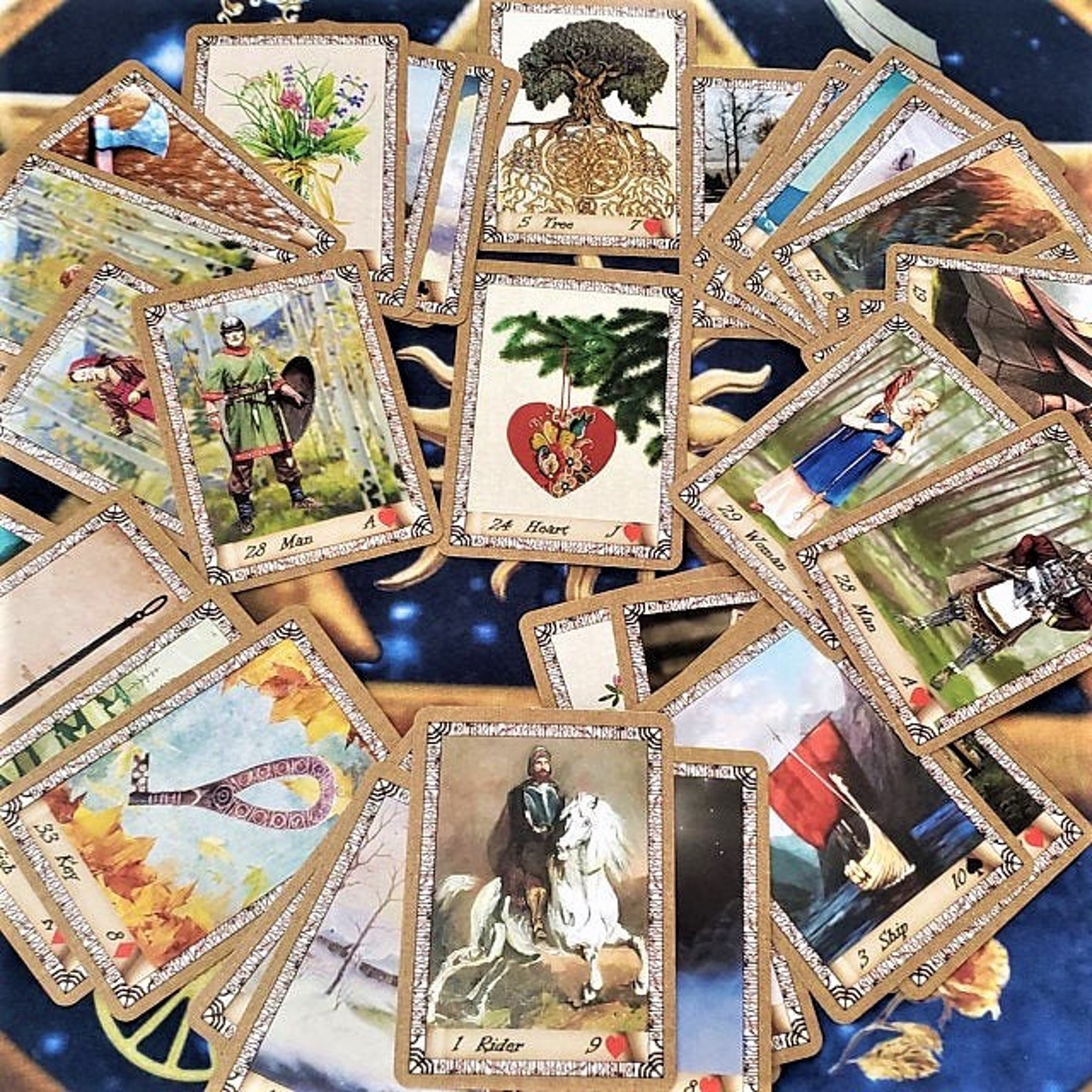 Nordic Lenormand Fortune Telling Oracle 36 Cards by Lynn Boyle Etsy