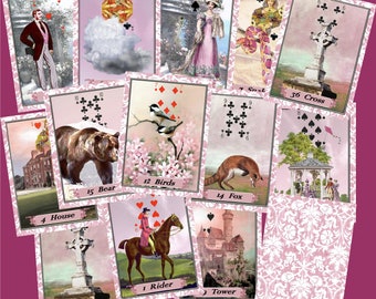 Blush Lenormand Fortune Telling Oracle 36 Cards POKER size. Brand New. Self Published.