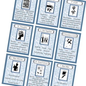 Kipper met Trefwoorden Blauw (jaren 1920 versie) Fortune Telling Cards 2nd Edition. Gloednieuw. Zelf gepubliceerd.