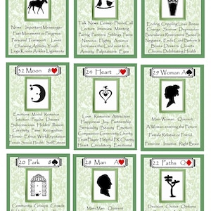 Lenormand Learners w Key Words GREEN Fortune Telling Oracle 38 Cards by Lynn Boyle