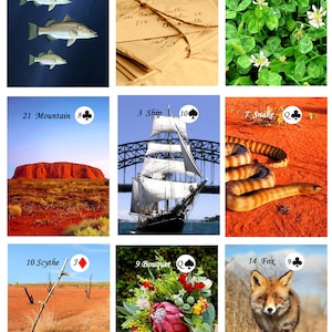 Outback Lenormand 2ª Edición Fortune Telling Oracle 38 Cards por Lynn Boyle