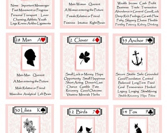 Lenormand Learners w Key Words PINK Fortune Telling Oracle 38 Cards by Lynn Boyle