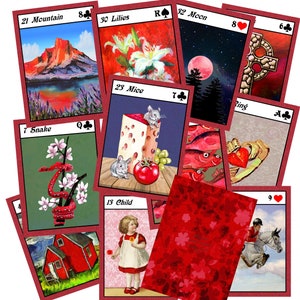 Scarlet Lenormand Fortune Telling Oracle Cards by Lynn Boyle. Poker Size . Brand New. Self Published.