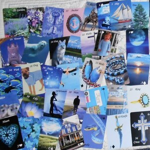 Oráculo de la fortuna "Something Blue" (sin borde), tamaño paquete, 36 cartas de Lynn Boyle