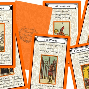 Tarot con Palabras Clave (Naranja). Flamante. Autopublicado.