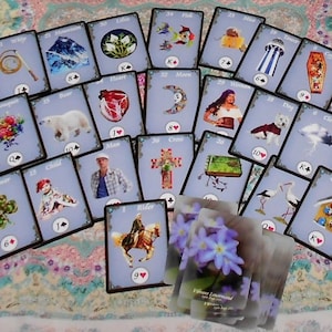 Vibrante Lenormand (em fundo azul) Fortune Telling Oracle Cards. Novo em folha. Autopublicado.