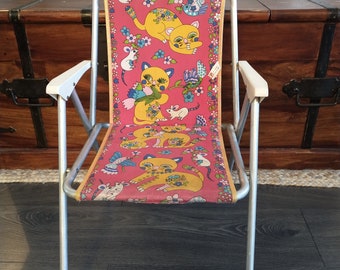 Kettler Germany, Vintage Children Camping Garden Chair, Kitty, Cats, Kids Furniture