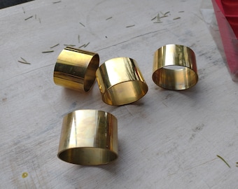 Set of 4 Norwegian Napkin Rings, Golden Brass, Table Decor, Wedding Gift