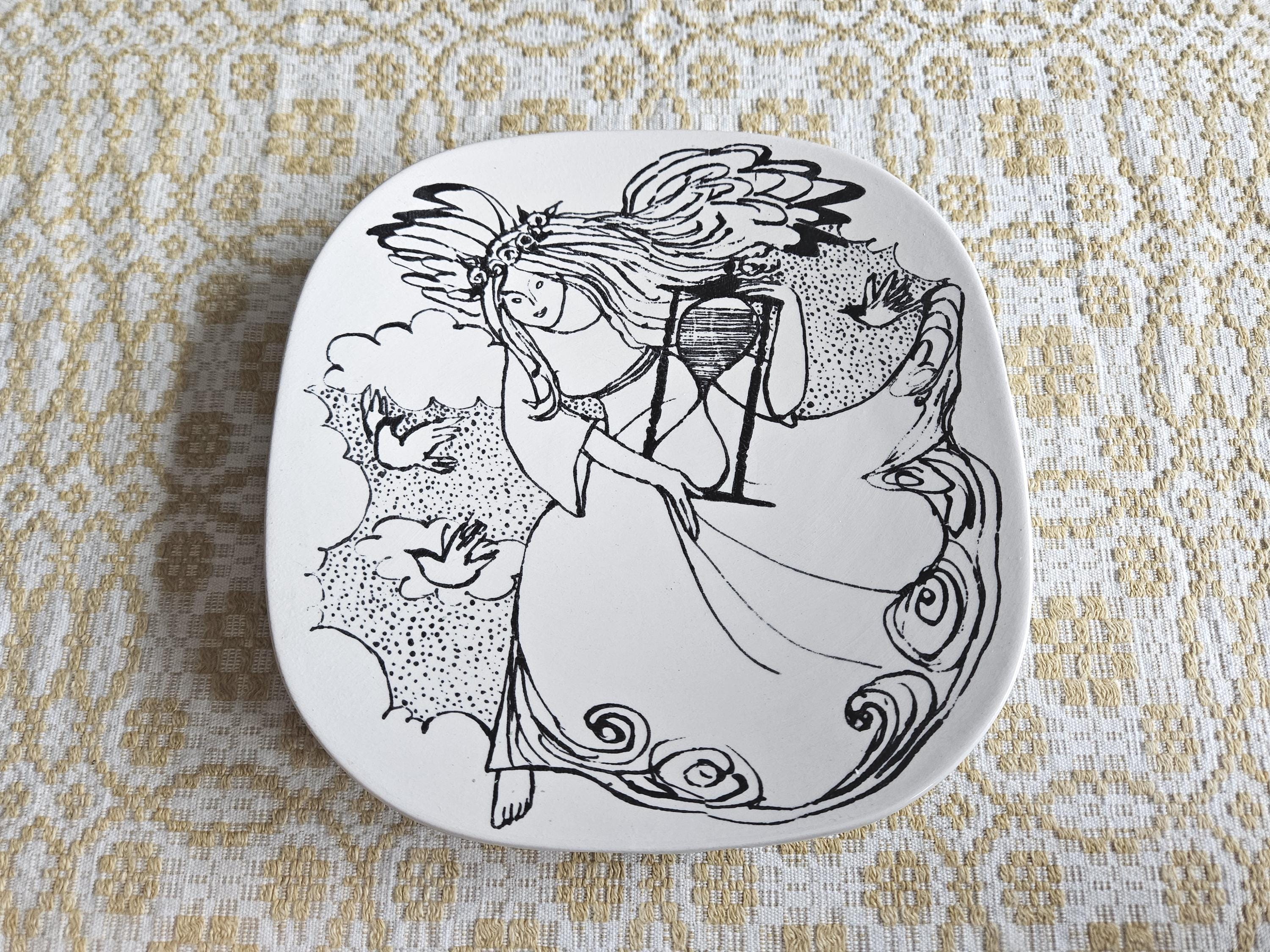 BJORNWIINBLAD 壁掛プレート夏35cm NYMOLLE窯ヴィンテージ Bjorn Wiinblad NYMOLLE Vintage Wall Plates, Months of Love