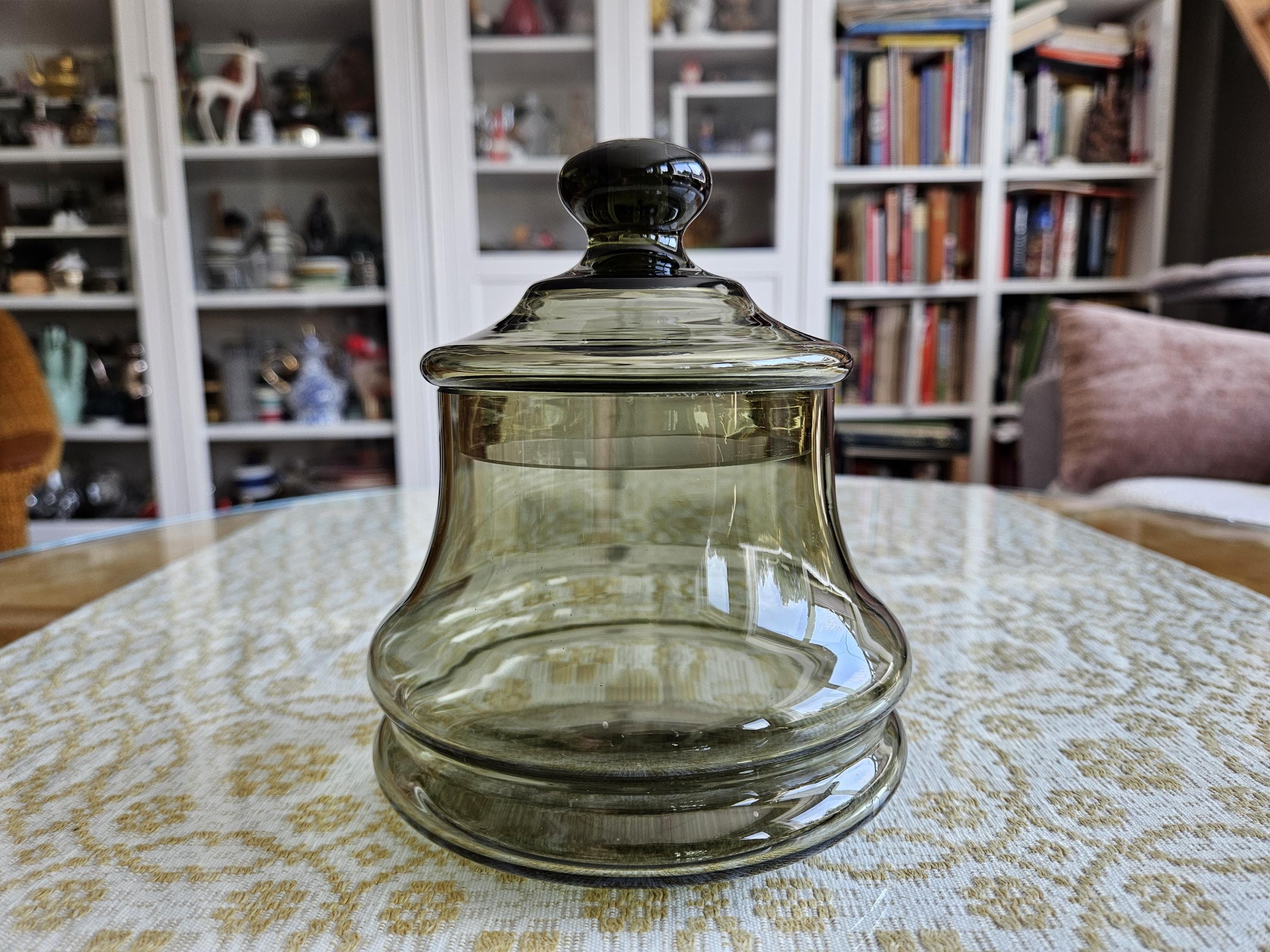 Hadeland Glass Norway Lidded Glass Jar/Scandinavian Design/Gift