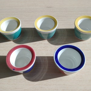 5 Rörstrand Sweden PICKNICK Egg Cups / Marianne Westman / Rainbow
