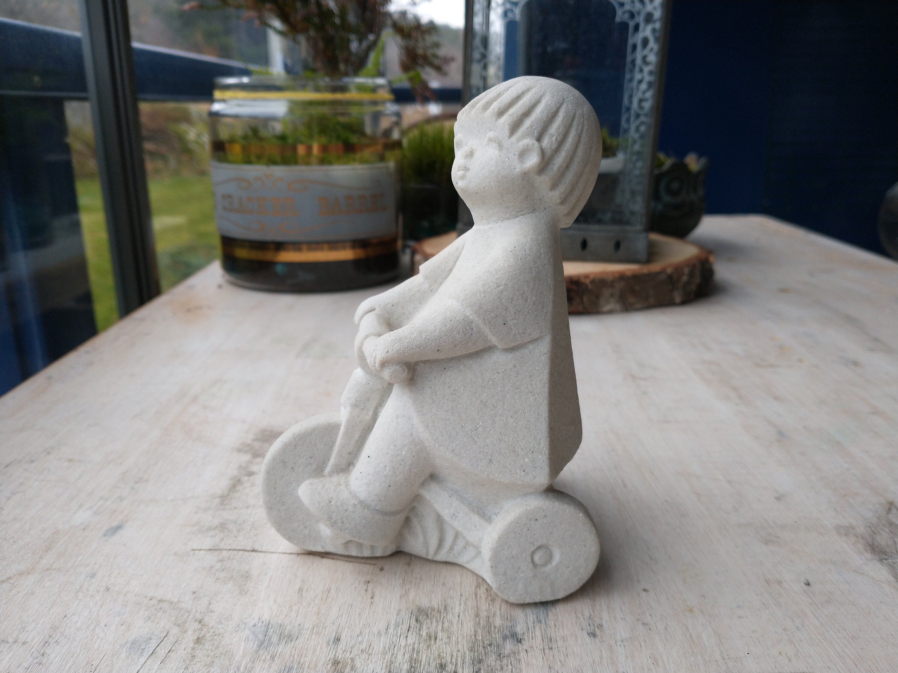 Marbell Stone Art Belgium Child and Tricycle Etsy