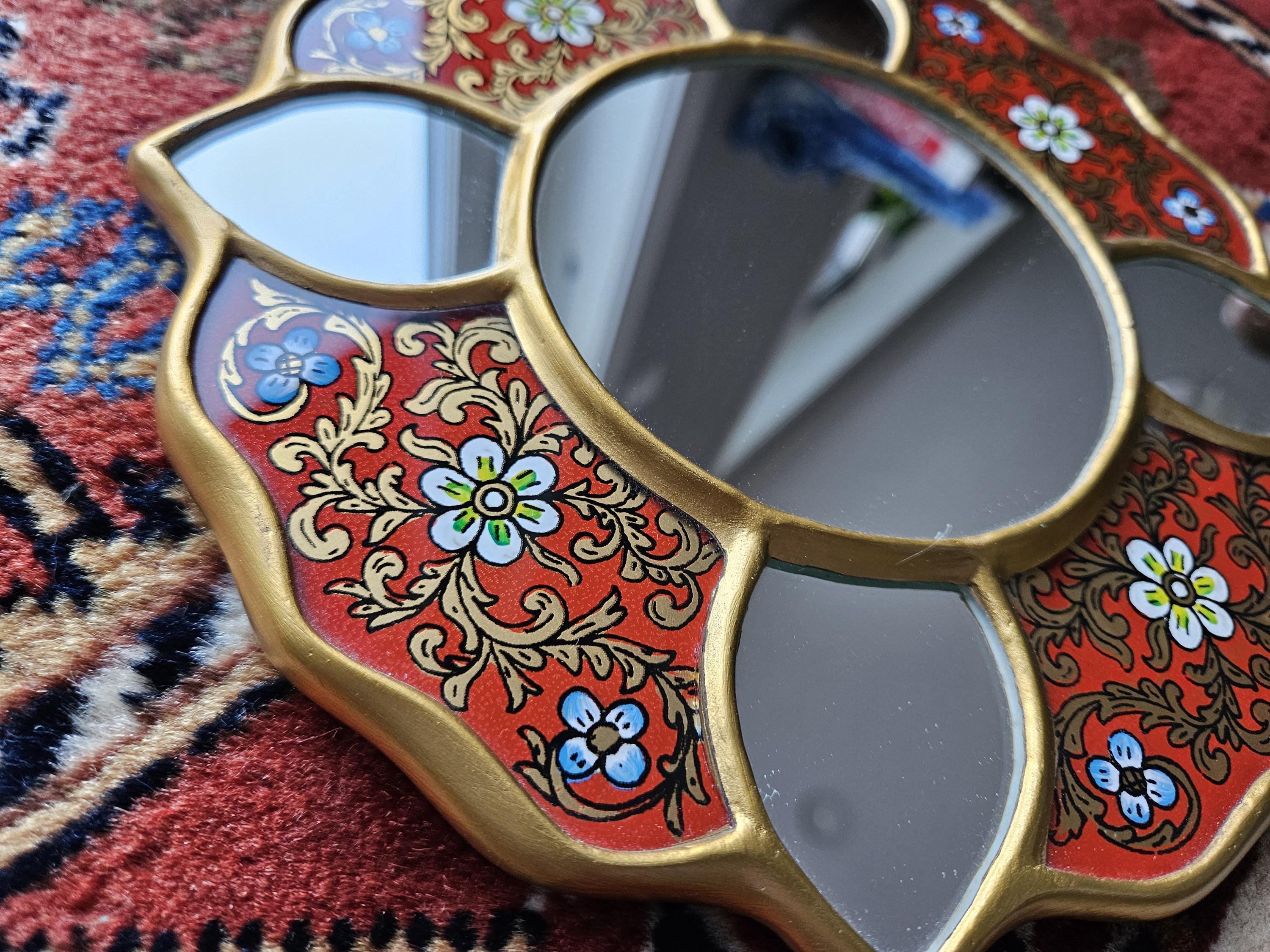 Miroir Solaire Péruvien En Bois Fait Main - Décoration Artisanale Neuve