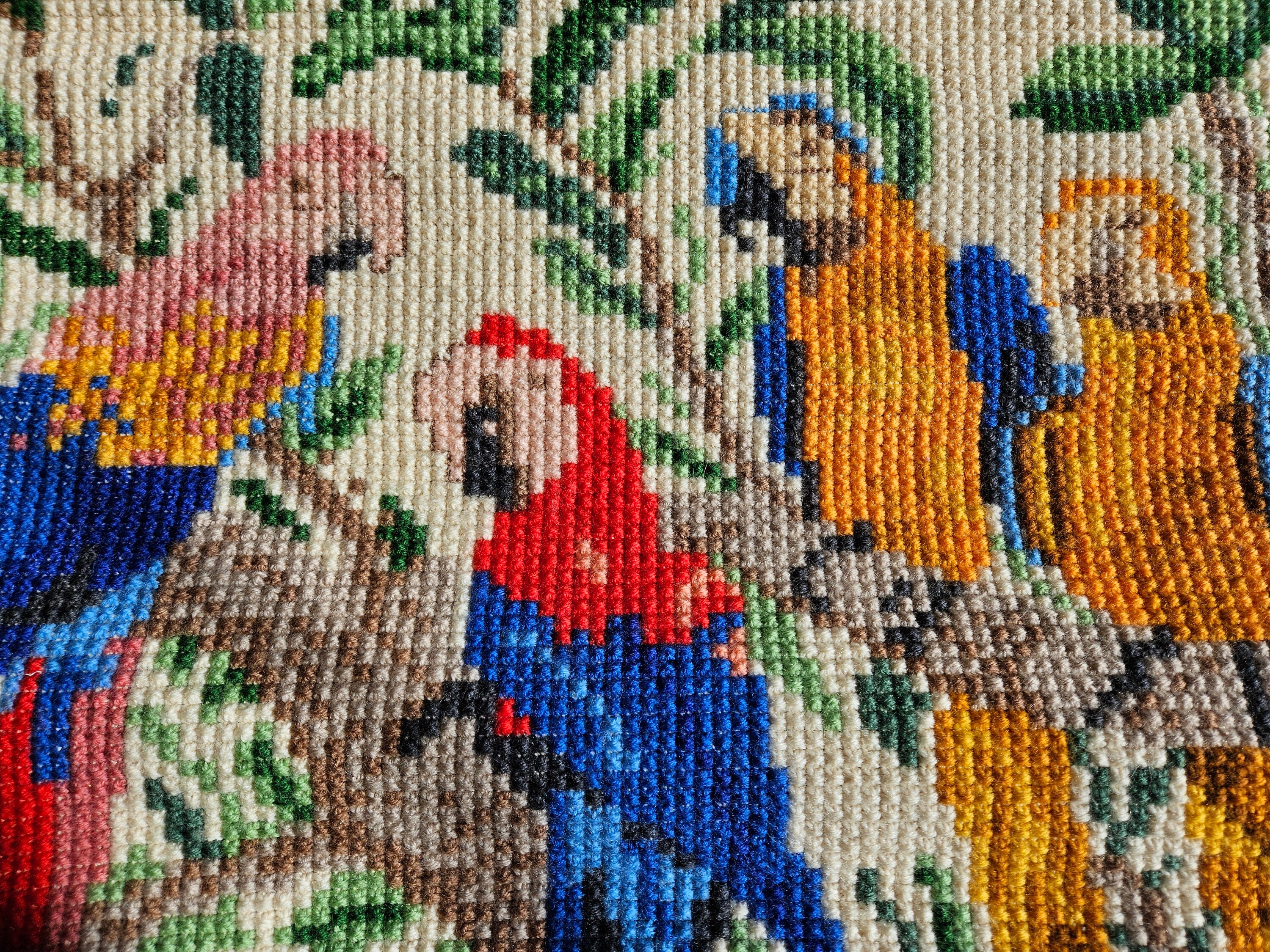 手刺繍のオウムのタペストリー：エキゾチックな鳥の壁アート - Etsy 日本