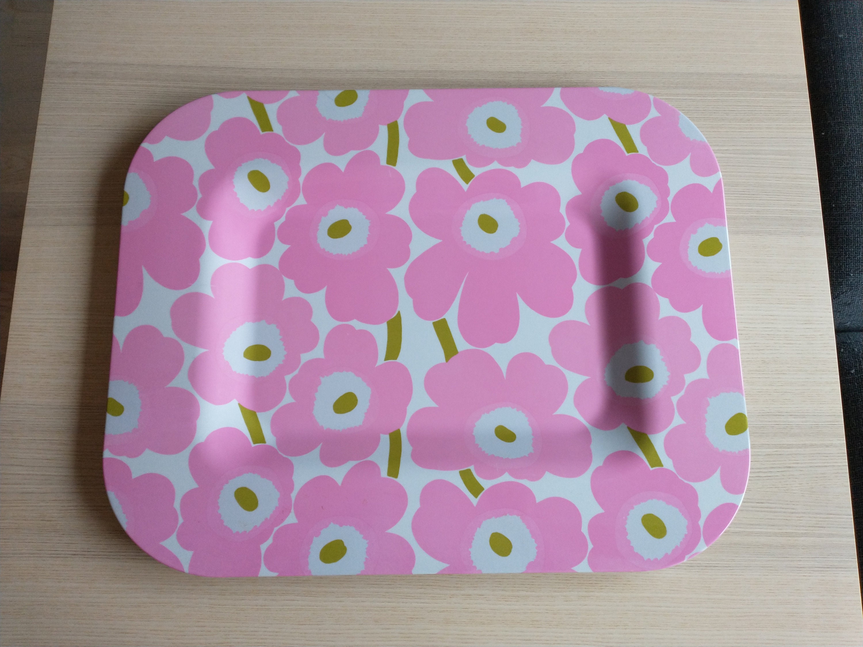 Marimekko by Zak Designs, Finland, Unikko, Large Tray, Pink