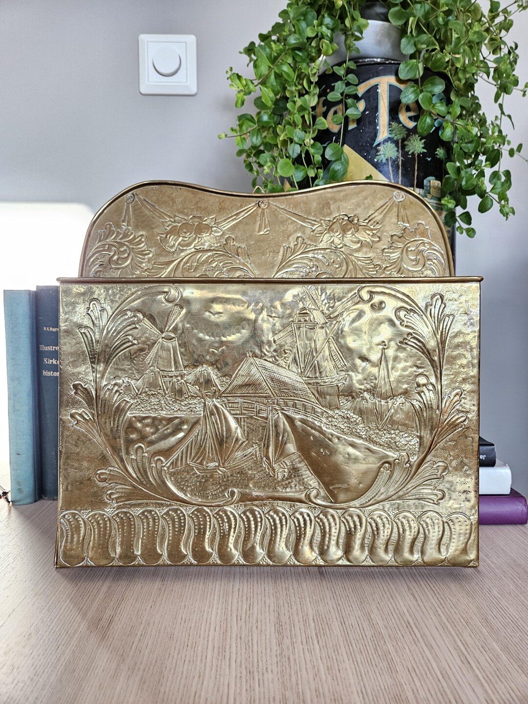 Stunning Dutch Brass Wall Rack/country Scenery/cabin - Etsy