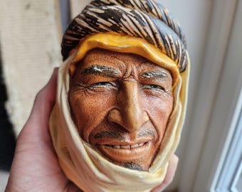 Chalkware Bedouin Man/Arabic Man/Wall Hanging