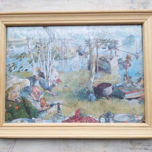 Riproduzione di Carl Larsson, decorazione murale, vita tradizionale scandinava