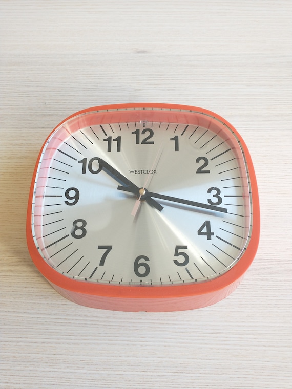 Westclox Scotland, Red, POP, Wall Clock, Kitchen Clock, Vintage