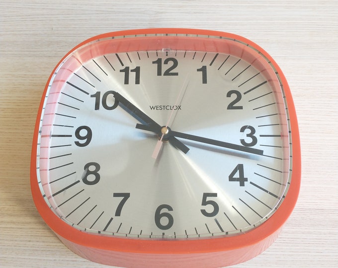 Westclox Scotland, Red, POP, Wall Clock, Kitchen Clock, Vintage, Retro, Gift