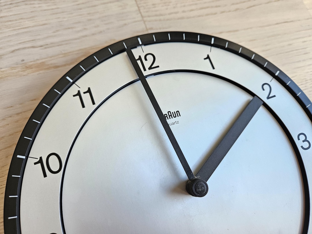 Vintage Braun Wall Clock: Silver & Black Minimalist Design - Etsy