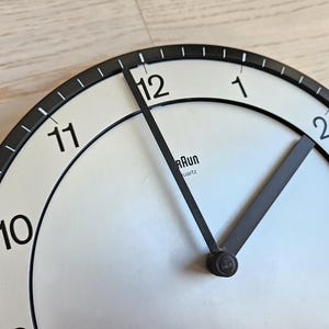 Vintage Braun Wall Clock: Silver & Black Minimalist Design - Etsy