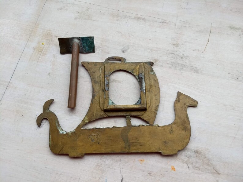 Handmade Viking Ship Photo Frame bronze