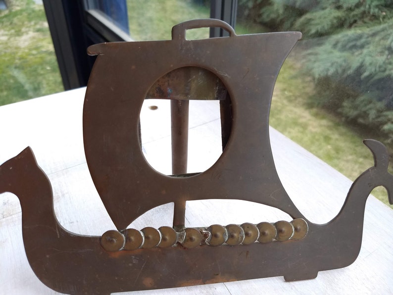 Handmade Viking Ship Photo Frame bronze