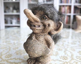 Ugly Small Nyform Troll Boy/Scandinavian Folk Art/Gift
