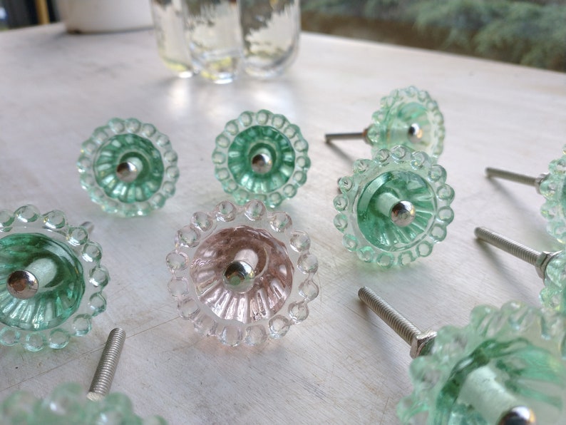Lovely Vintage Pressed Glass Knob