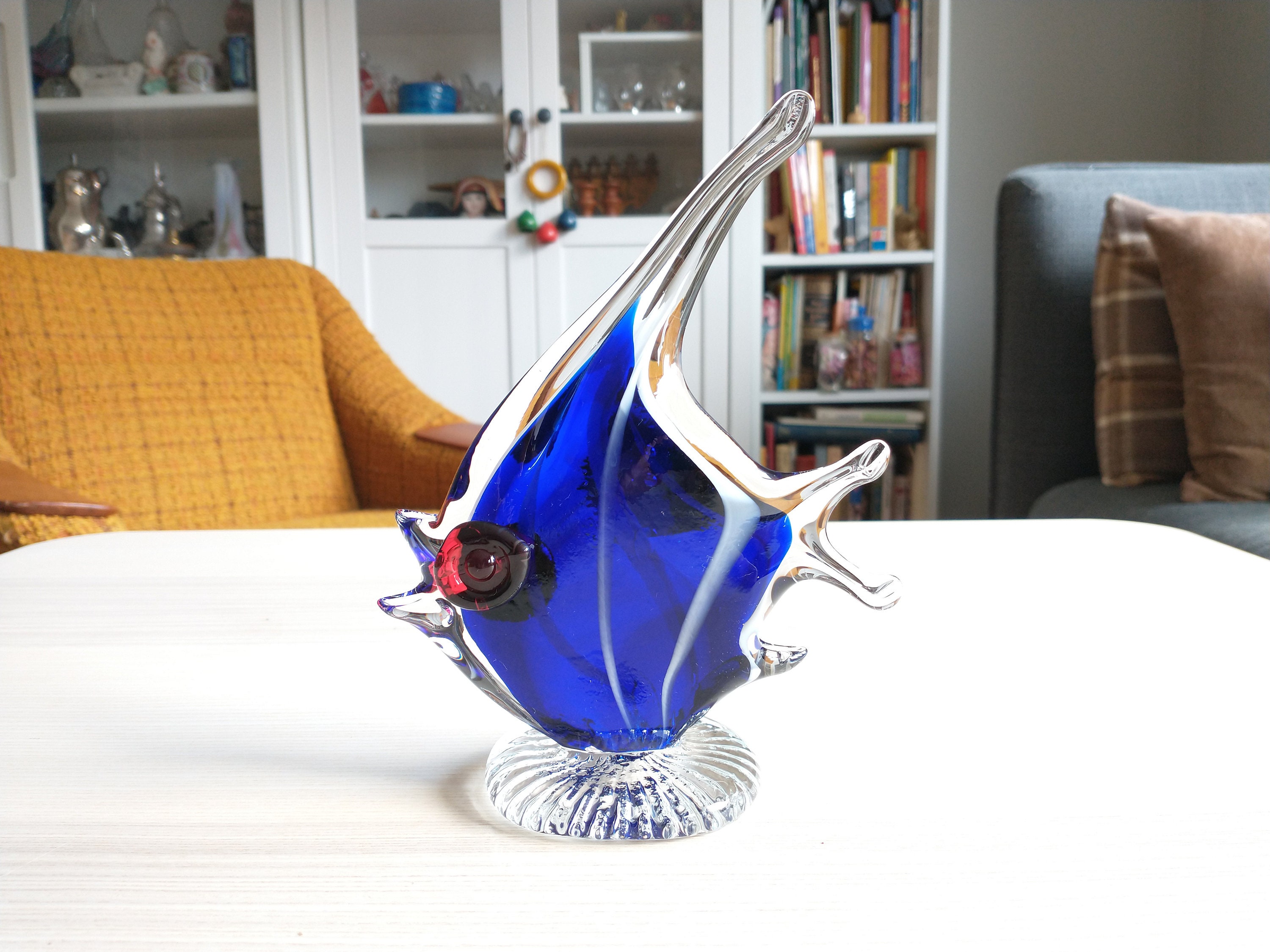 ムラーノガラス、ベネチア、青、熱帯魚、装飾品 - Etsy 日本