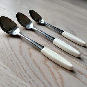Set von 3 skandinavischen Teelöffeln, Ivory White, MCM
