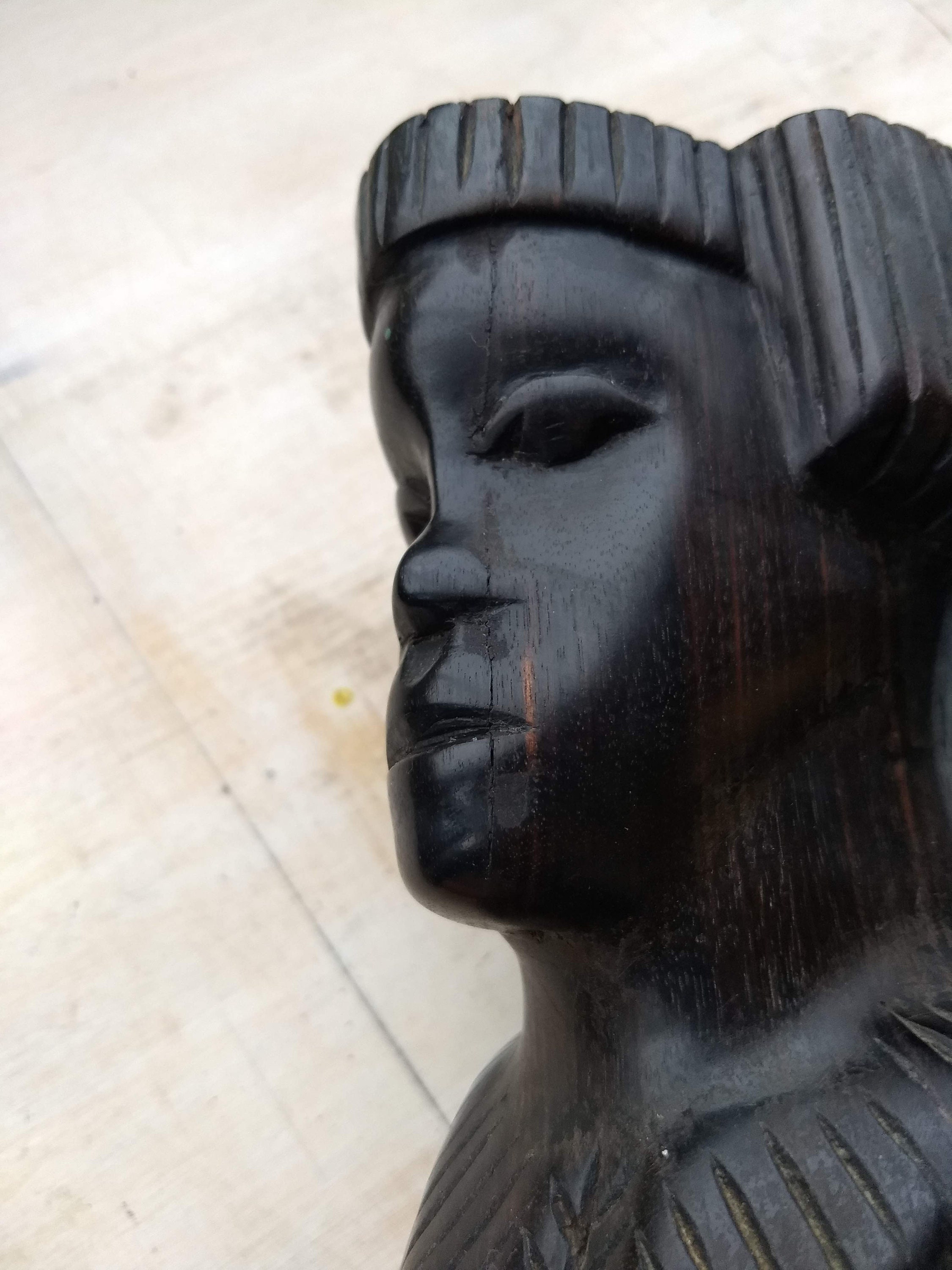African Vintage Ebony Bookend Etsy