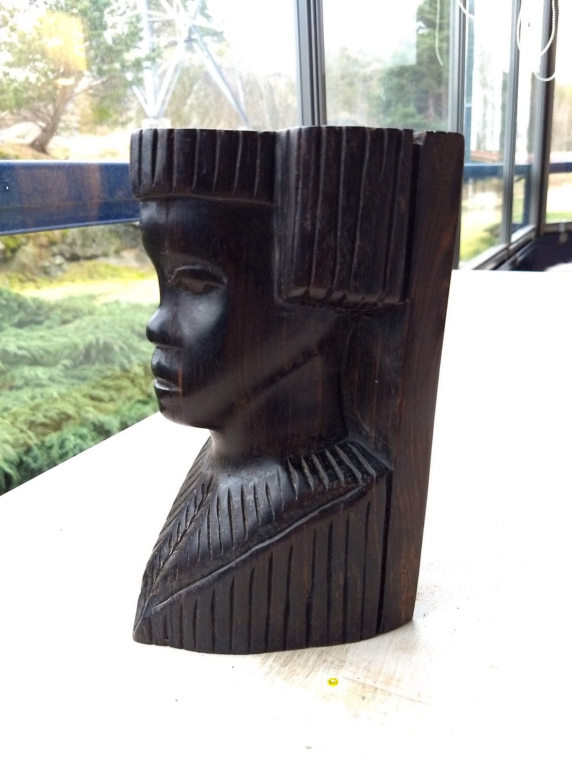 African Vintage Ebony Bookend Etsy