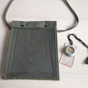 Bolsa con mapa y brújula militar noruega / Regalo para él / Ejército