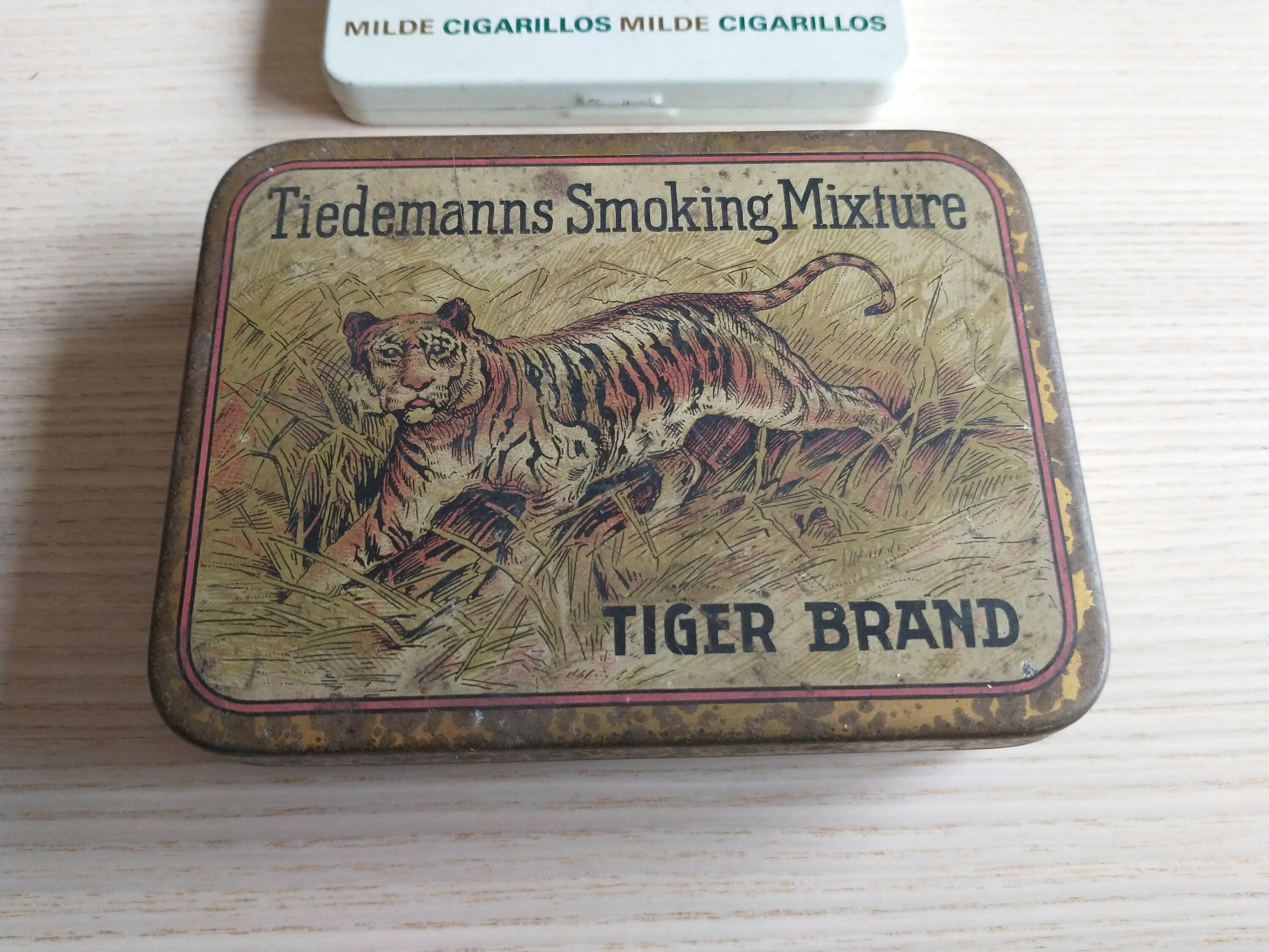Pair Vintage Tobacco Boxes / Cigarette Etuis / Tiedemanns / Tiger / Danilo 