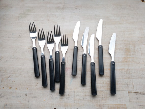 Buy Rare Vintage Hackman Finland, Flatware for 5, Black, Finnish Design  Online in India 