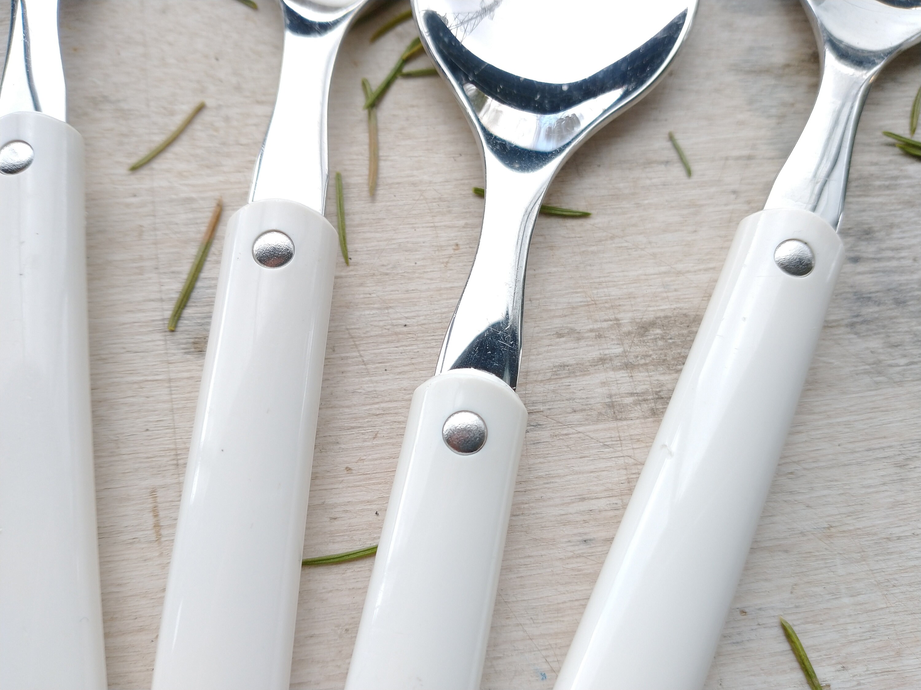 HACKMAN デザートスプーン ビンテージ フィンランド 6本set Set of 6 Hackman Finland White Dessert Spoon/mid-century