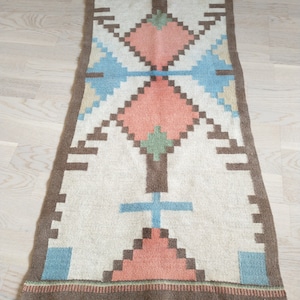 Scandinavian Handwoven Table Runner, Folk Art, Farmhouse, Vintage Nordic Gift