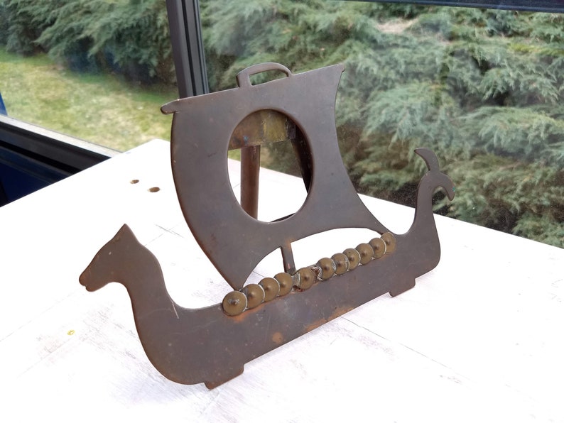 Handmade Viking Ship Photo Frame bronze