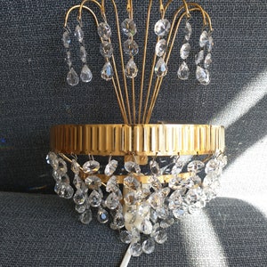 Stunning Gold-Tone Chandelier, wall Sconce, Wall Lamp, Crystal